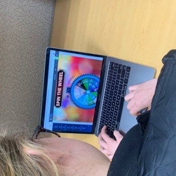 Student playing games on Edlogics.