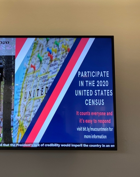 Digital signage about the US Census