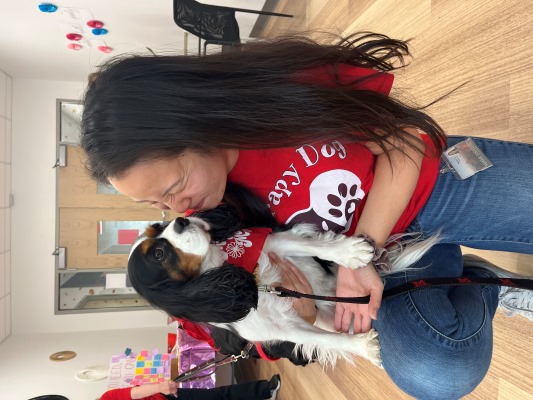 Melanie Uy and her dog, Poppy