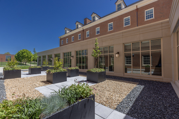The exterior of the Clinical Health Sciences and Wellness Facility.