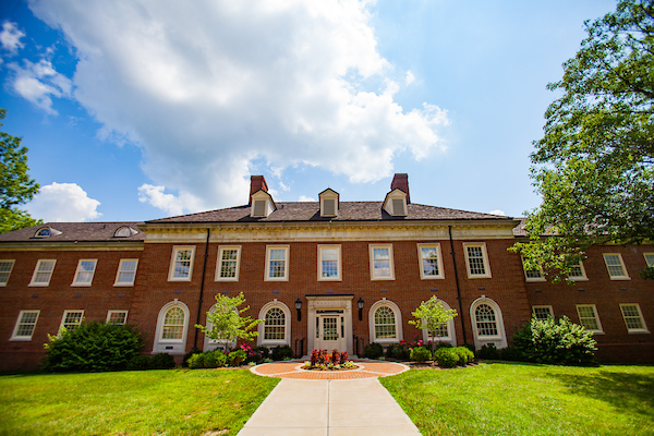 The exterior of the Warfield Hall.