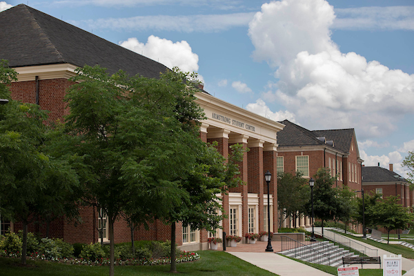 The exterior of the Armstrong Student Center.