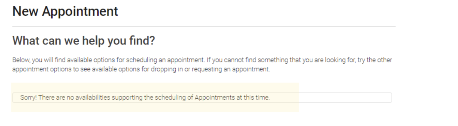 The error screen that populates in Navigate Student if an advisor is not on the platform.
