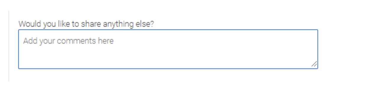 The optional comments box in Navigate Student.