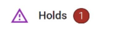 The Holds icon in Navigate Student.
