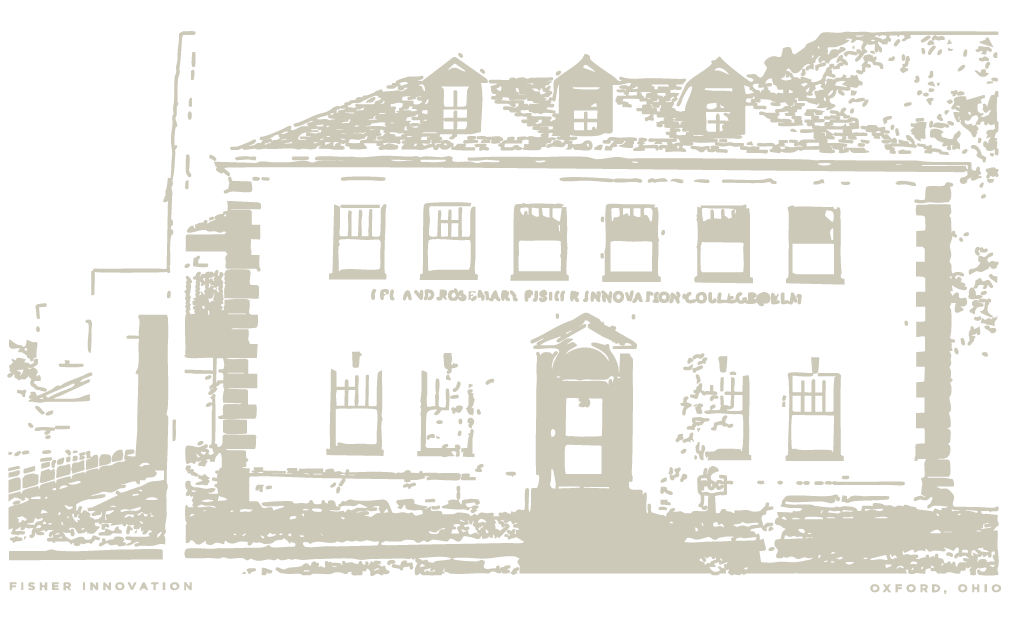 Sketch of College @ Elm Building in Dark Tan