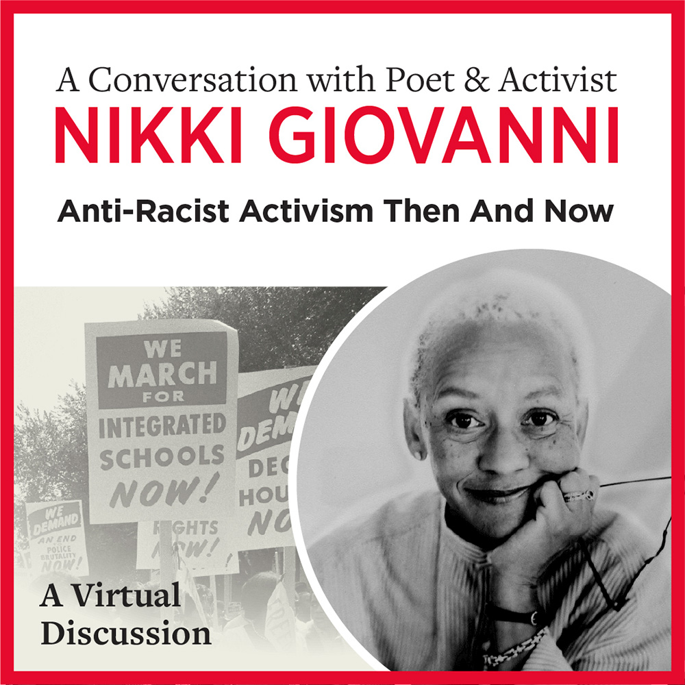 Nikki Giovanni Event flyer, text on page