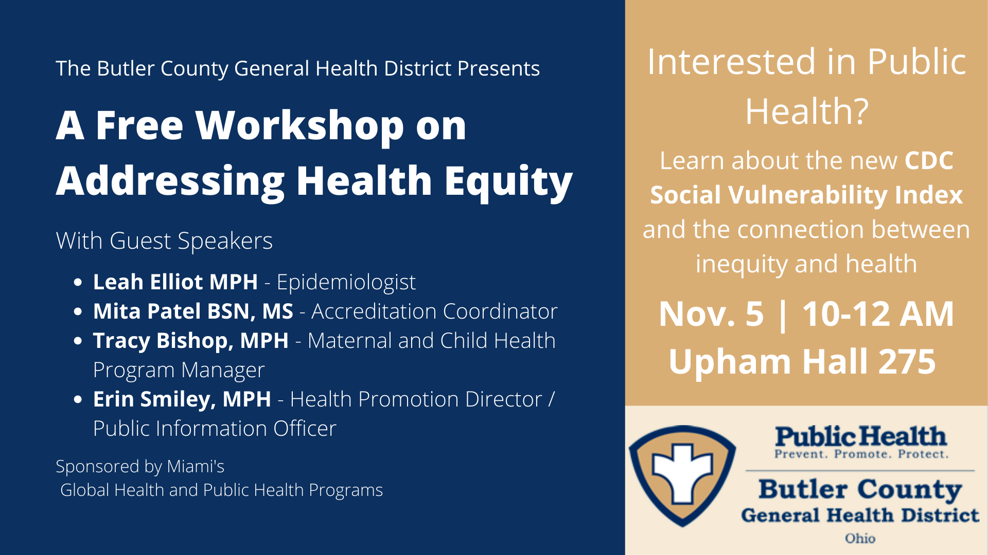 A free workshop on addressing health equity