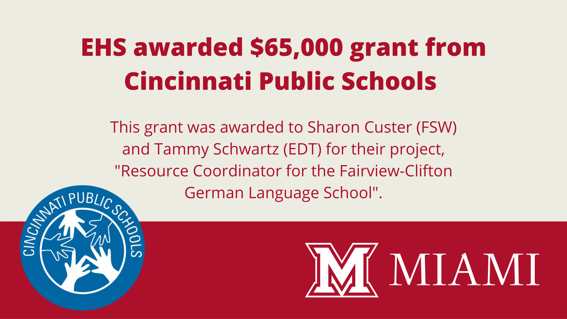EHS awarded $65,000 grant from Cincinnati Public Schools 