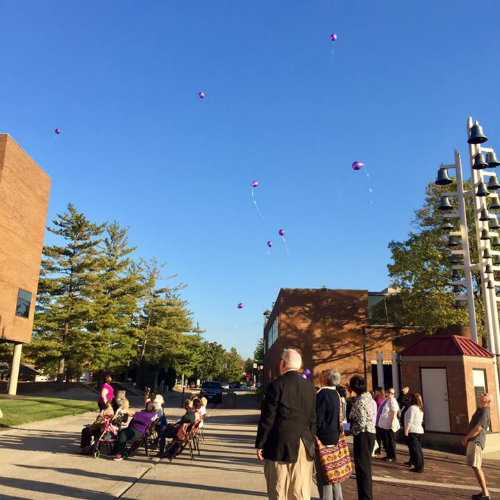 Domestic Violence Vigil balloon release
