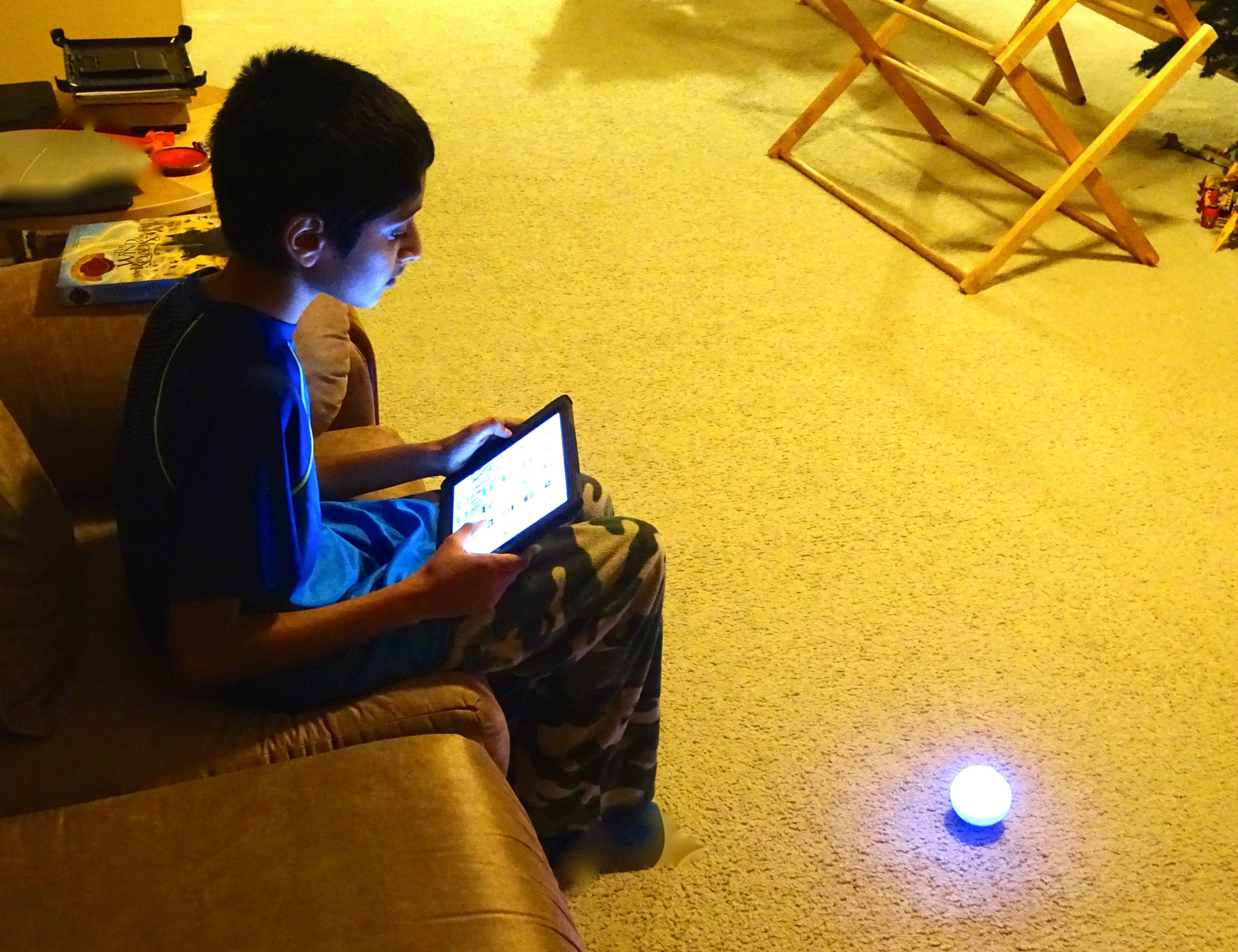 Child playing with tablet