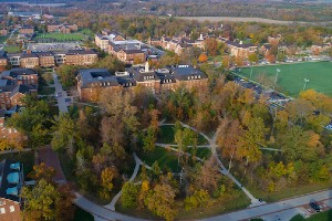 aerial view of Laws Hall