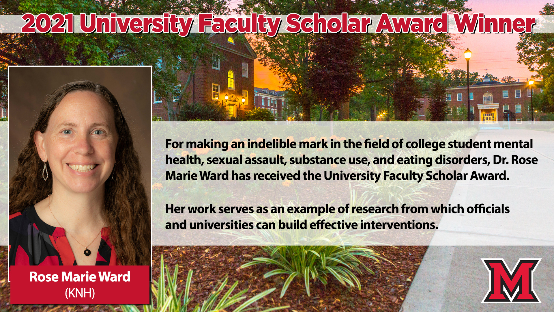 faculty scholar award winner 2021