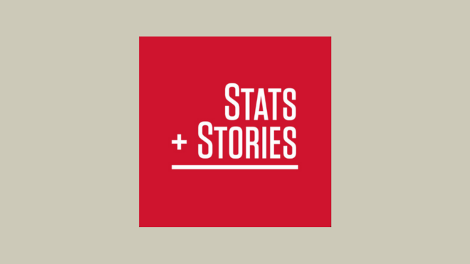 an announcement with the words Stats + Stories
