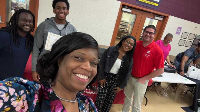 Lakisha Zyyon, Prince Johnson, Camerin Scott, Syndnie Singleton, and Brian Schultz pose together for a picture