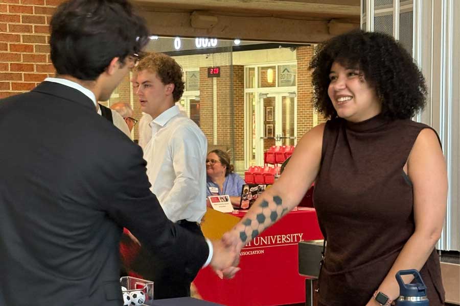 Students network with Miami University alumni and professionals during the Sport Career Exploration and Networking Expo.