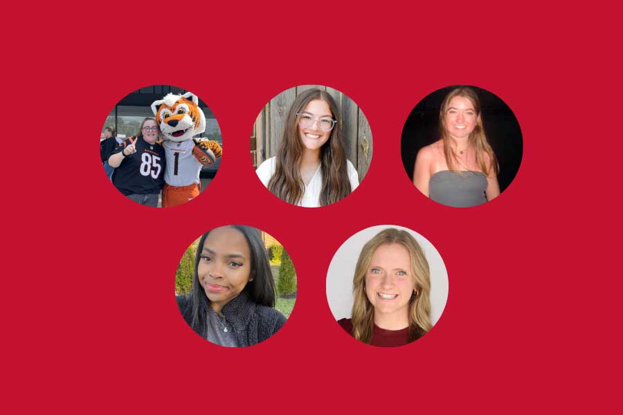 Madison Hodapp, Kaitlyn Clingenpeel, Elizabeth Sims, Sidney Marsh, and Emms Steiner.