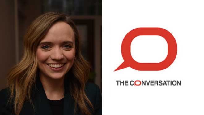 Bryn Beeder along side The Conversation logo.
