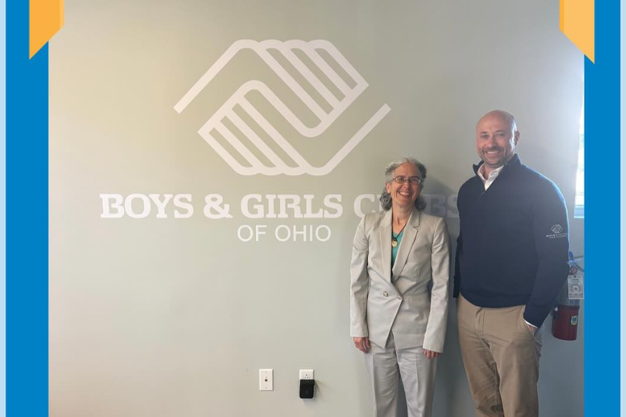 Leah Wasburn-Moses with Adam Shank, CEO of Ohio Alliance of Boys and Girls Clubs