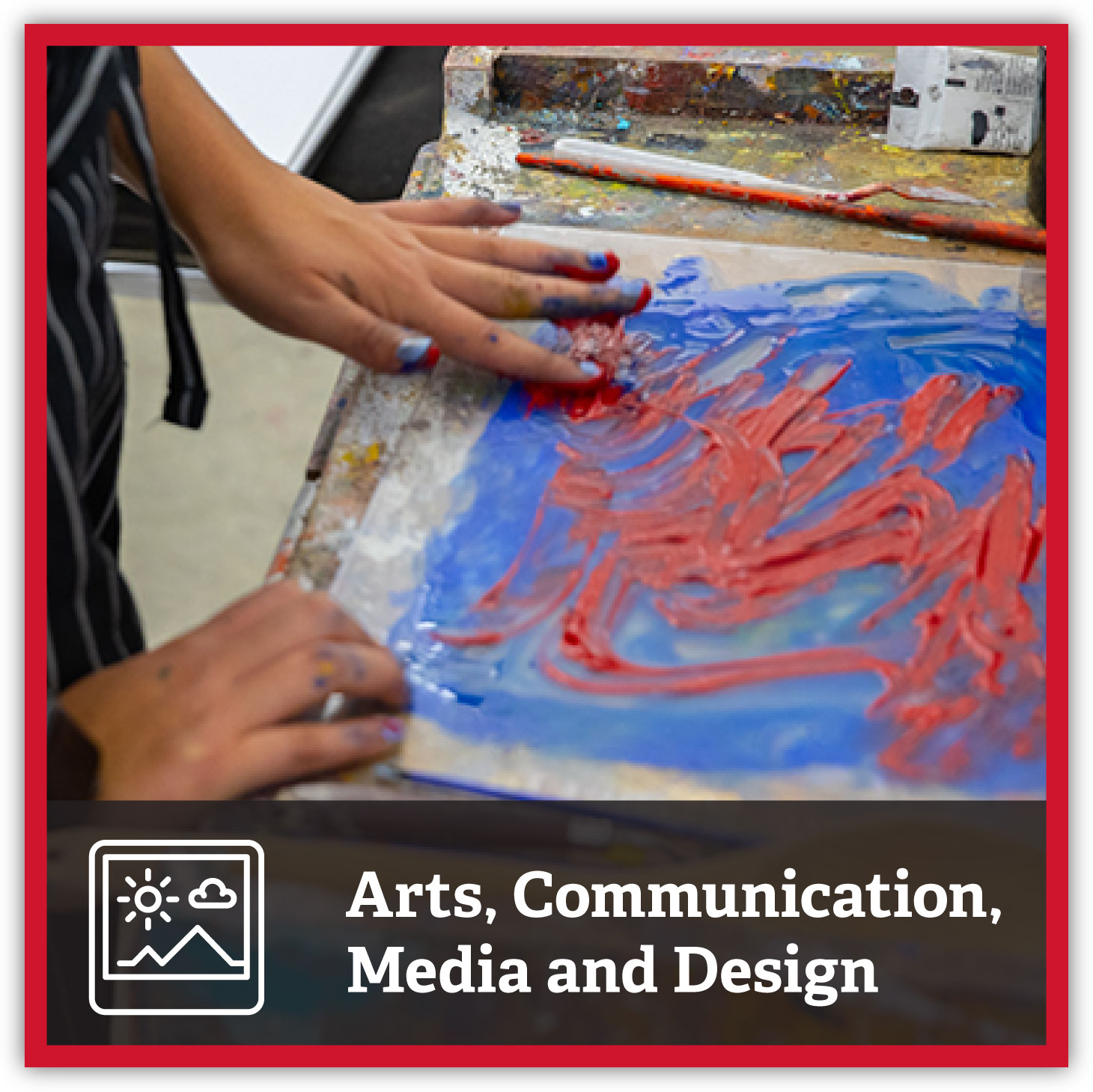 Student painting. Arts, Communication, Media and Design.