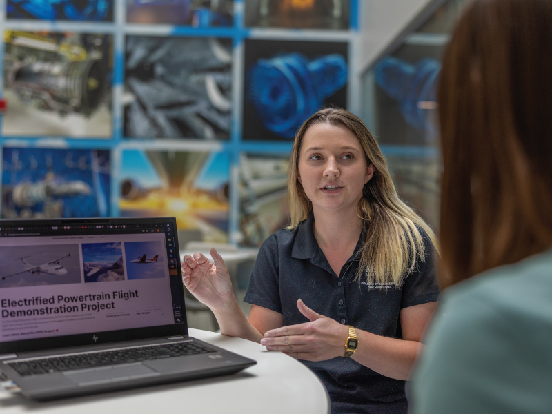 Sarah Freeman, Manufacturing Engineering and Mechanical Engineering major who interned at the NASA Glenn Research Center in Cleveland. 
