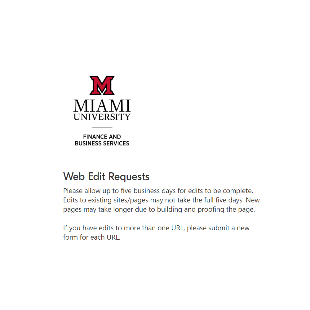 screenshot of web edit request form