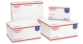 Variety pack flat rate mailing boxes