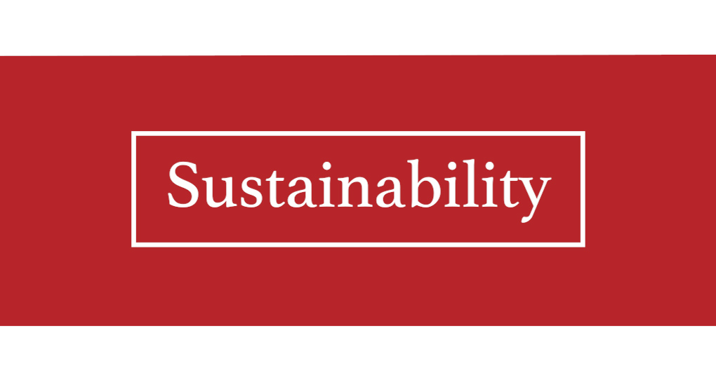red box with sustainability text