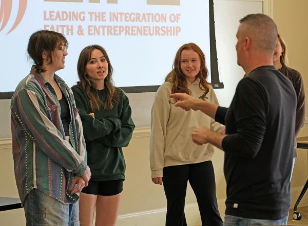 Center for Life advisor with students