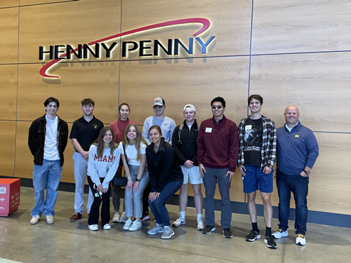 students touring henny penny