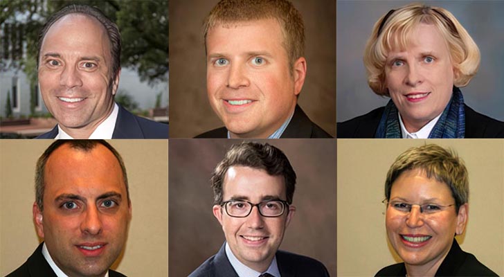 Six faculty members who recieved the award 