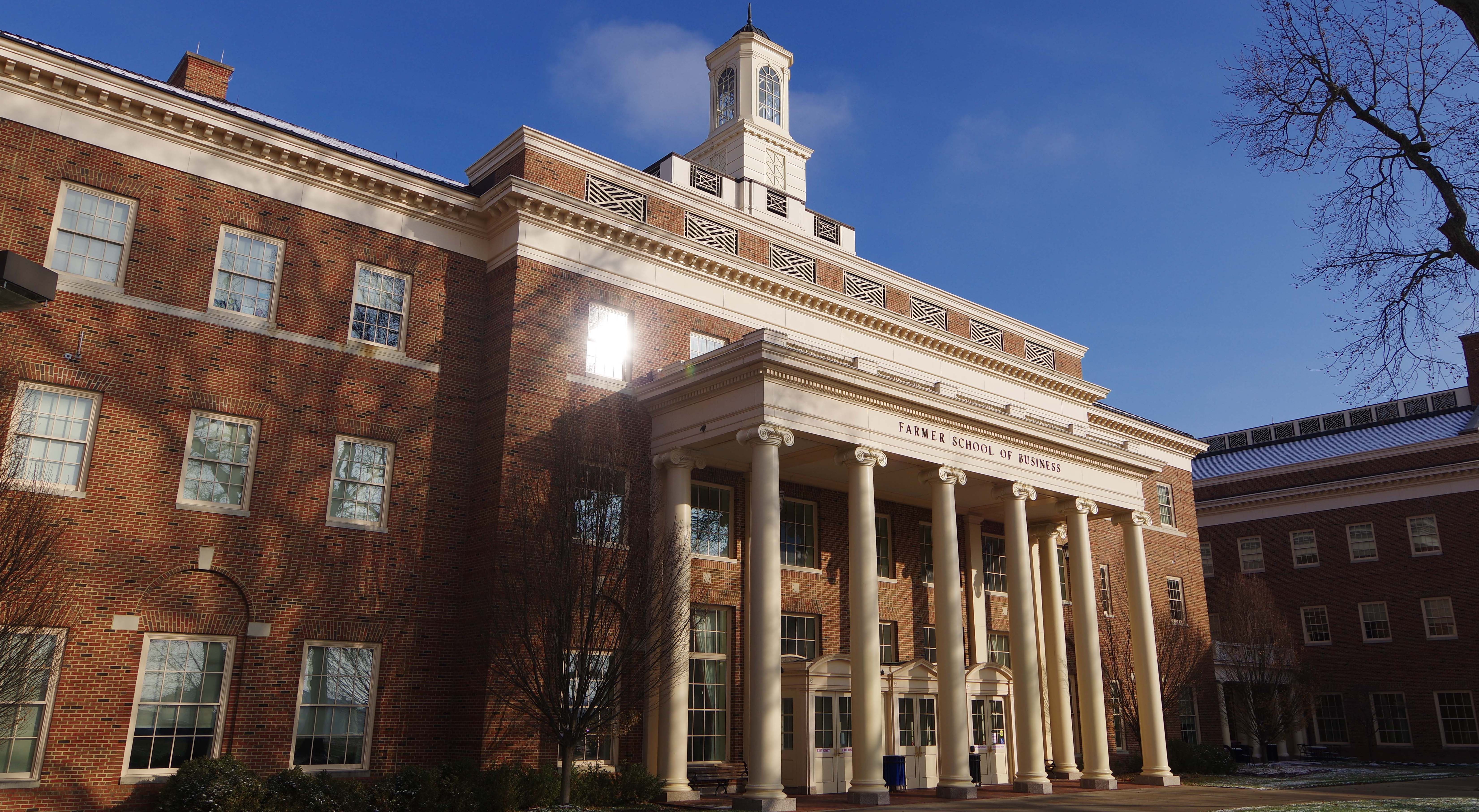 Farmer School of Business in the morning 