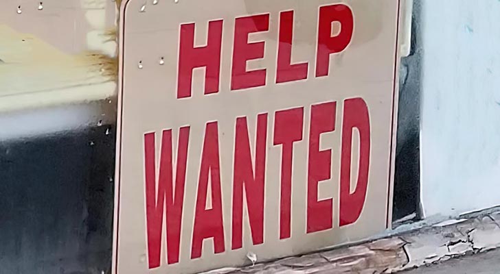 Help wanted sign in window