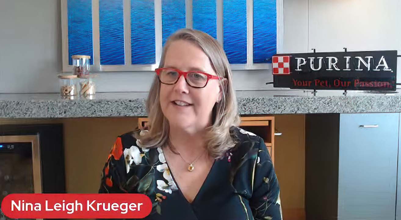 NIna Leigh Kruger presenting over video call