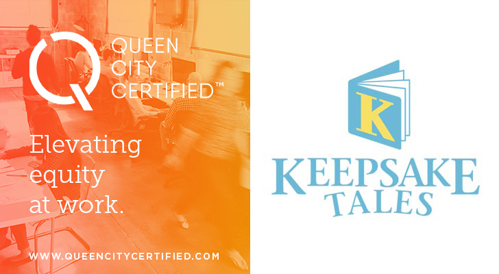 Queen City Certified logo and Keepsake Tales logo