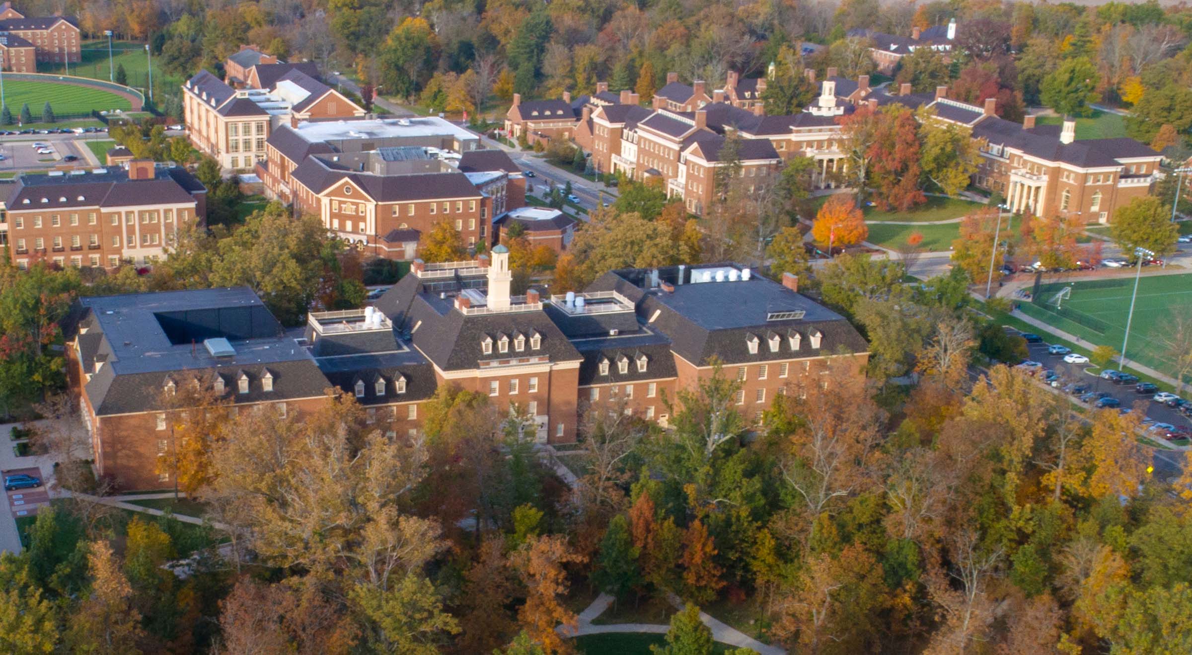 Aerial view of Miami Oxford campus 