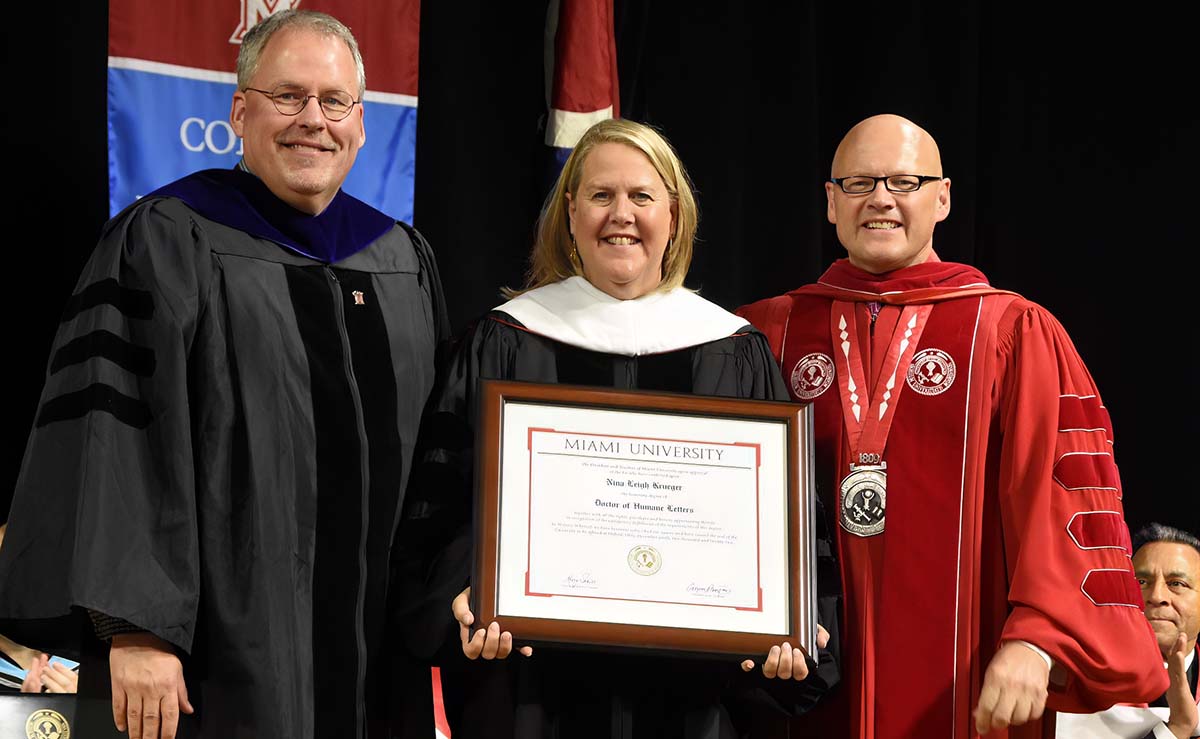 Nina with her diploma