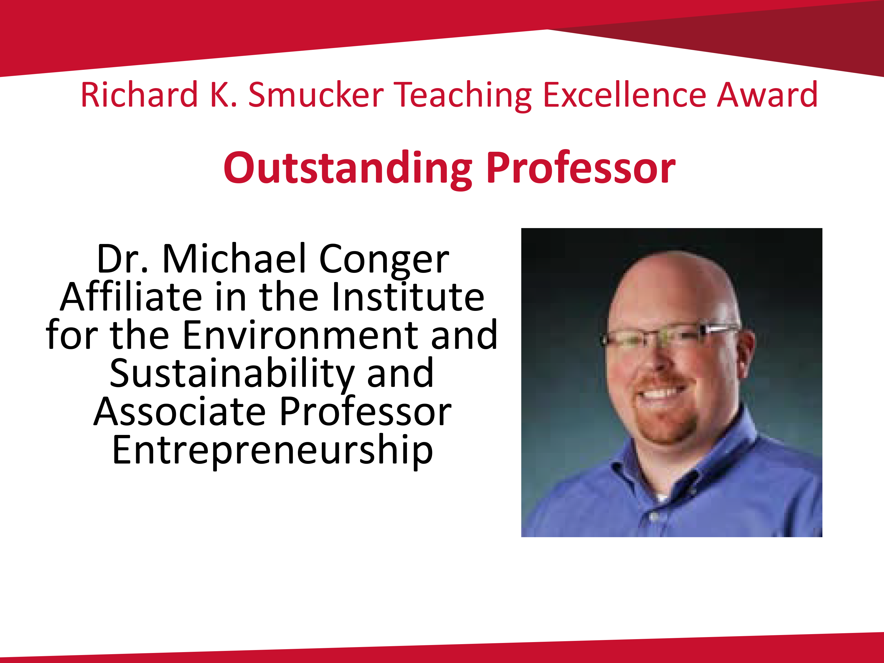 Michael Conger outstanding professor