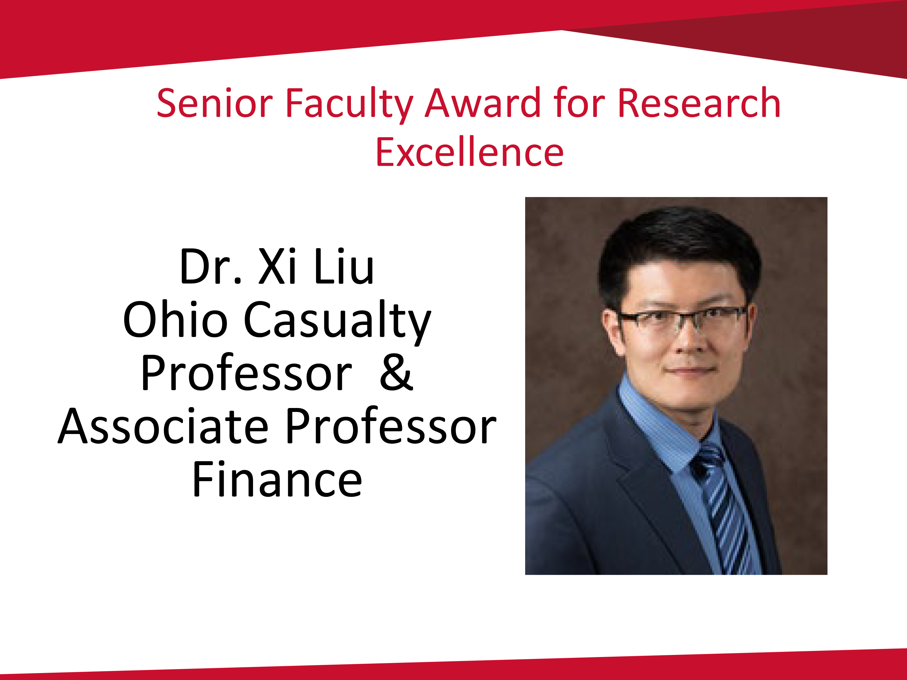 Xi Liu, senior faculty research award