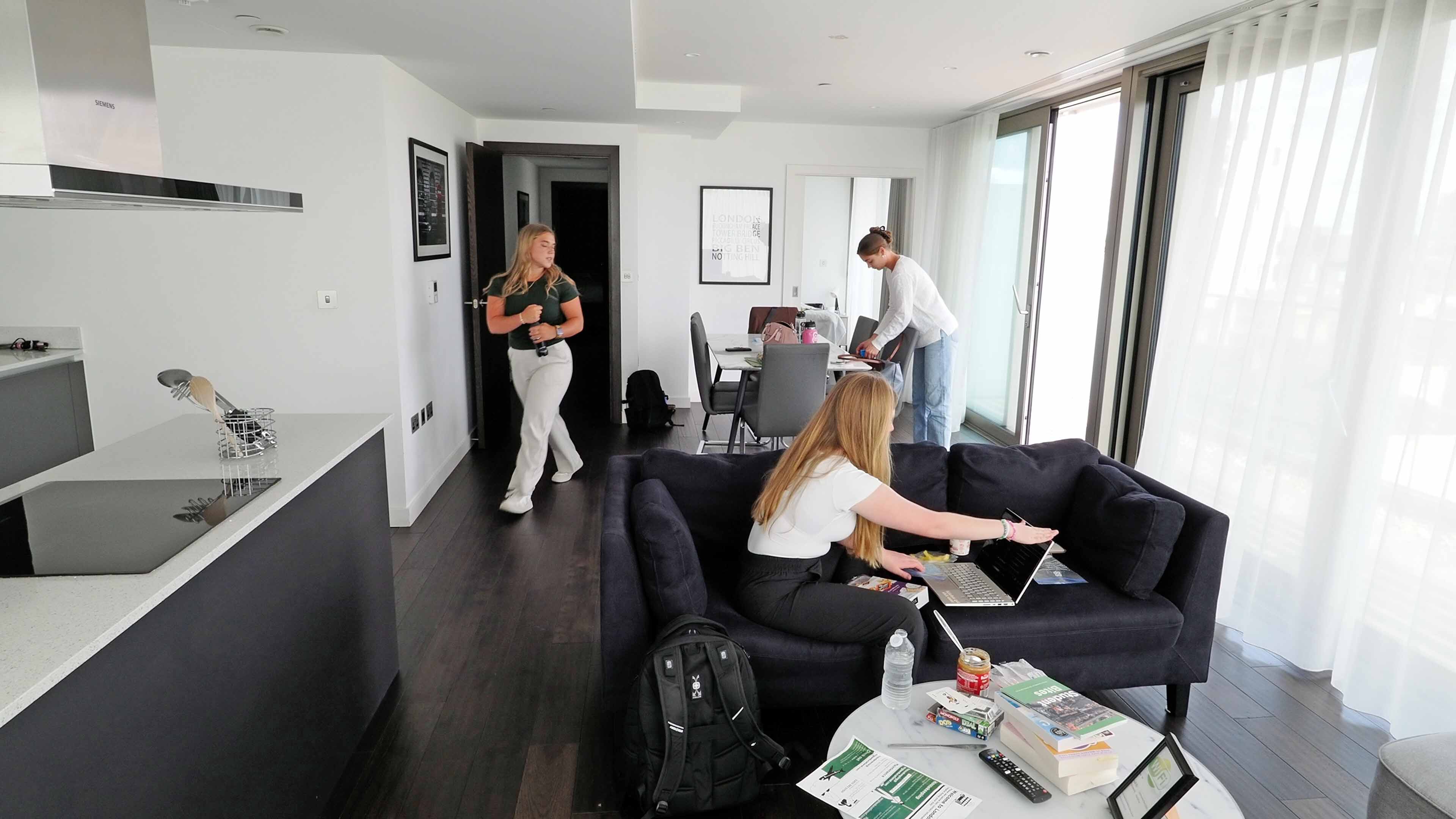 Students in a London apartment