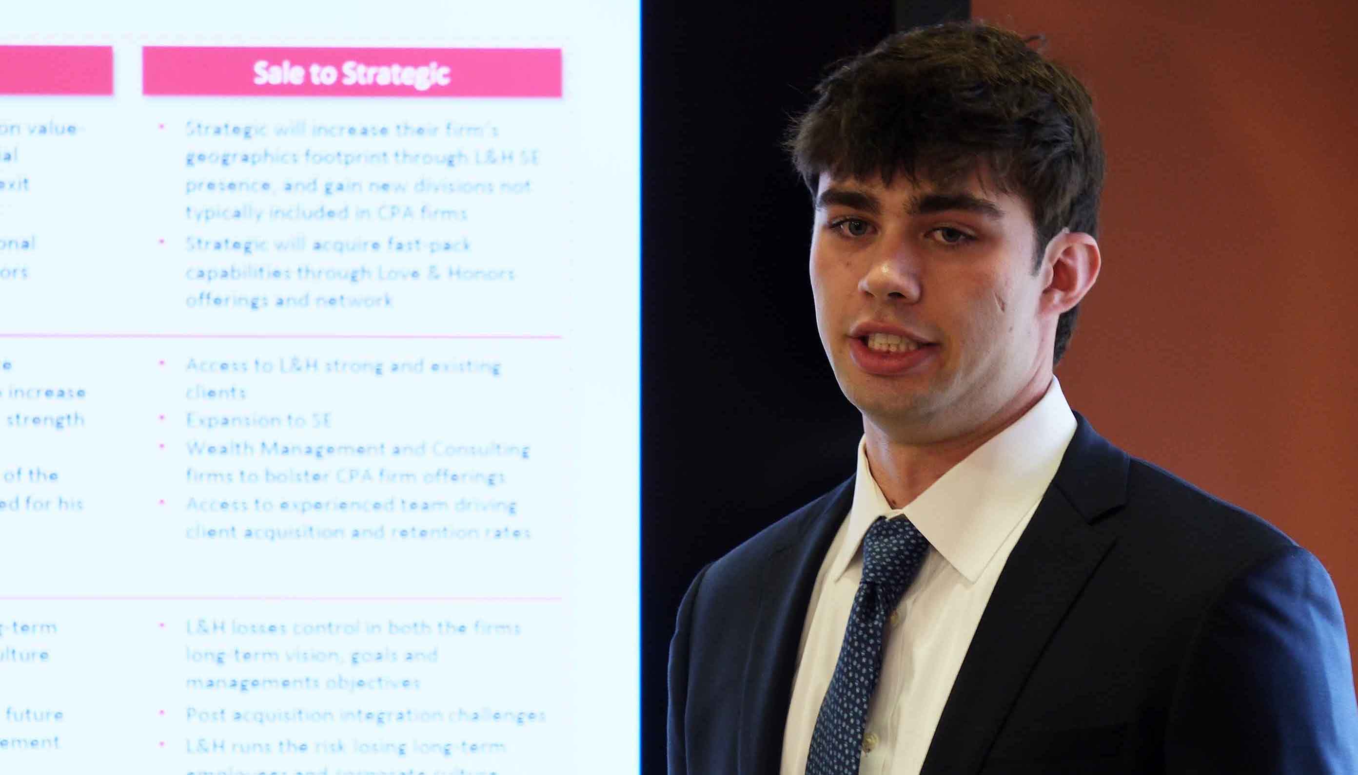 Student presenting