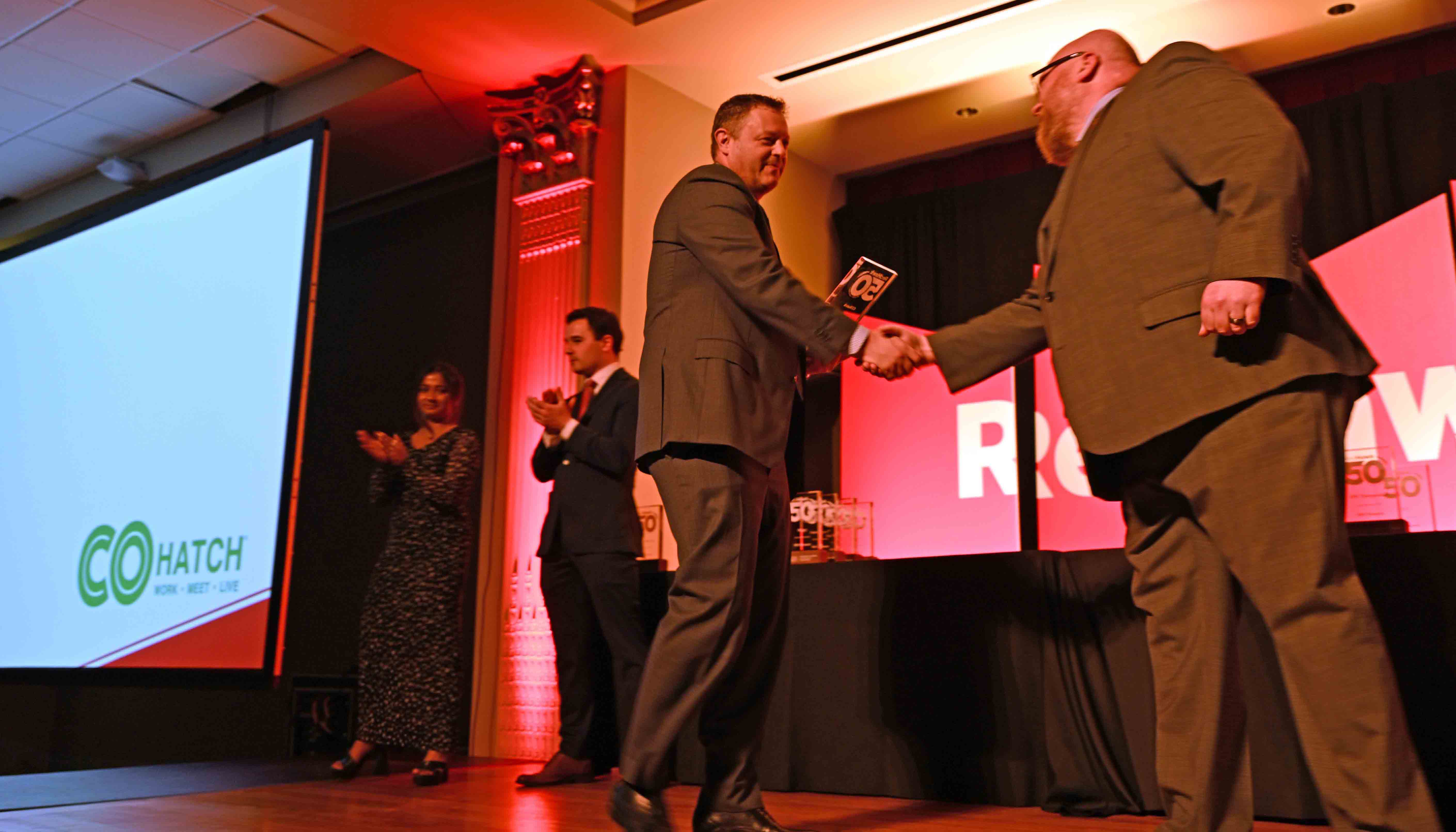 Matt Davis getting his award