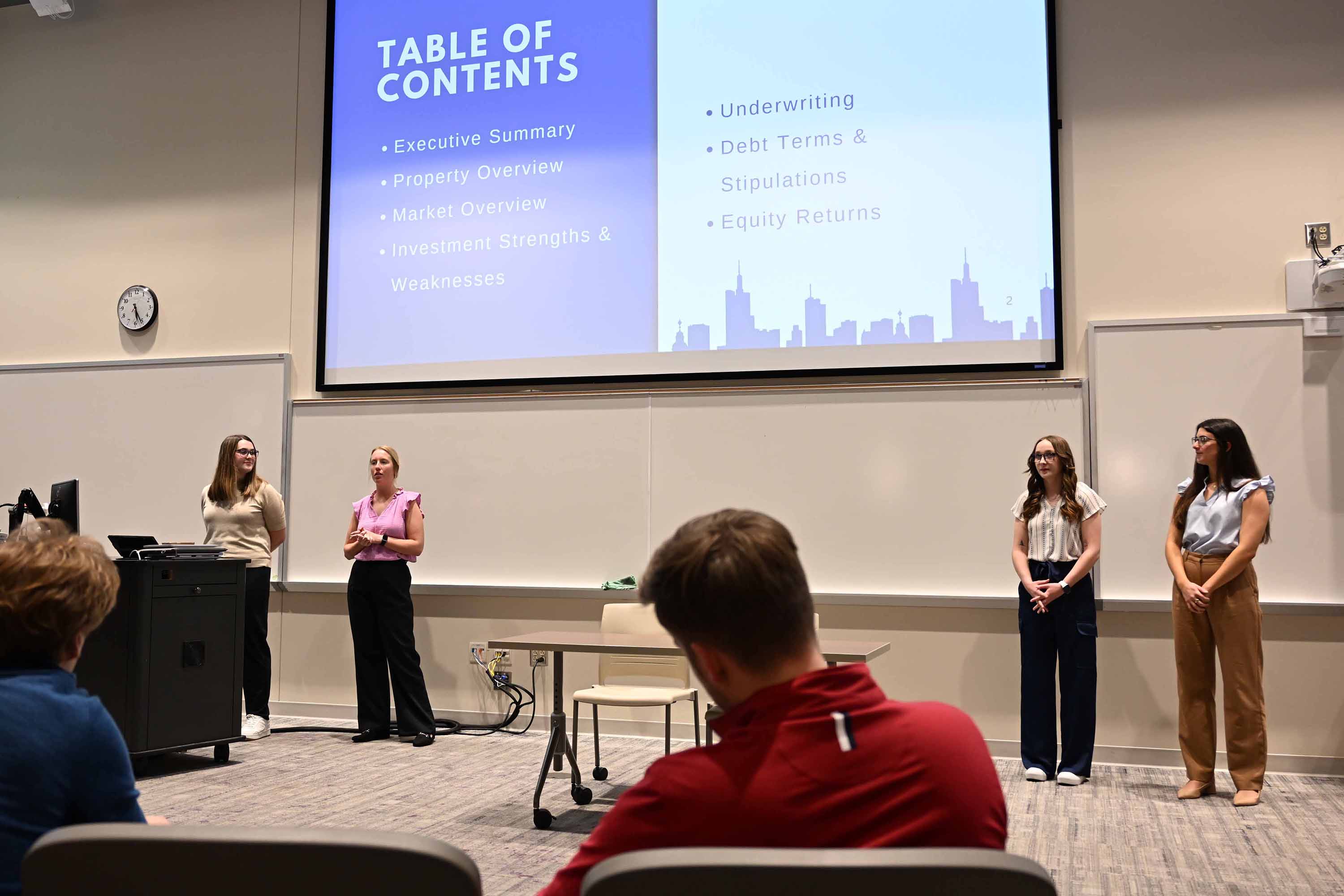 Team presenting to BWE executives