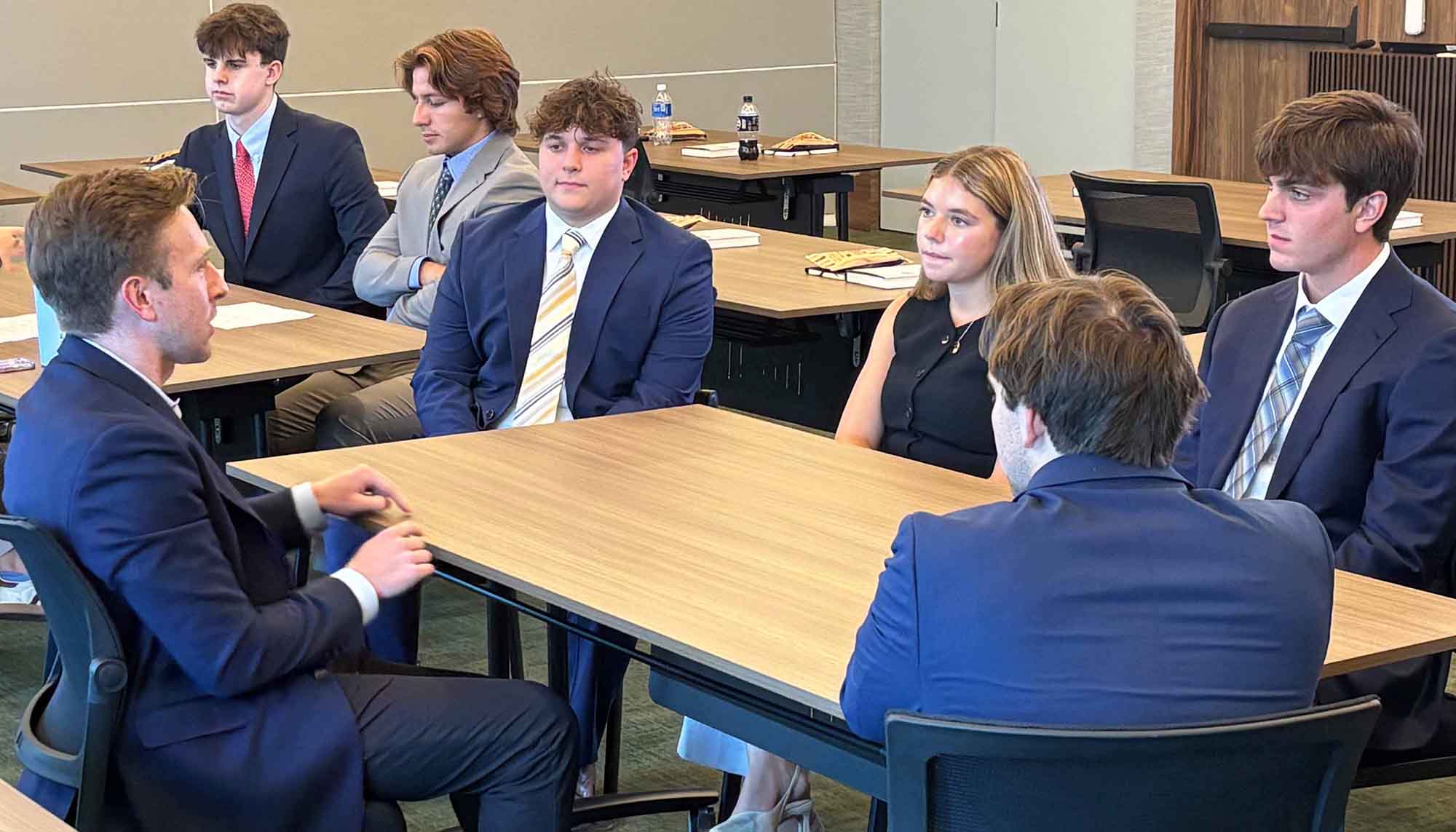 Students meet with executives at William Blair in Chicago