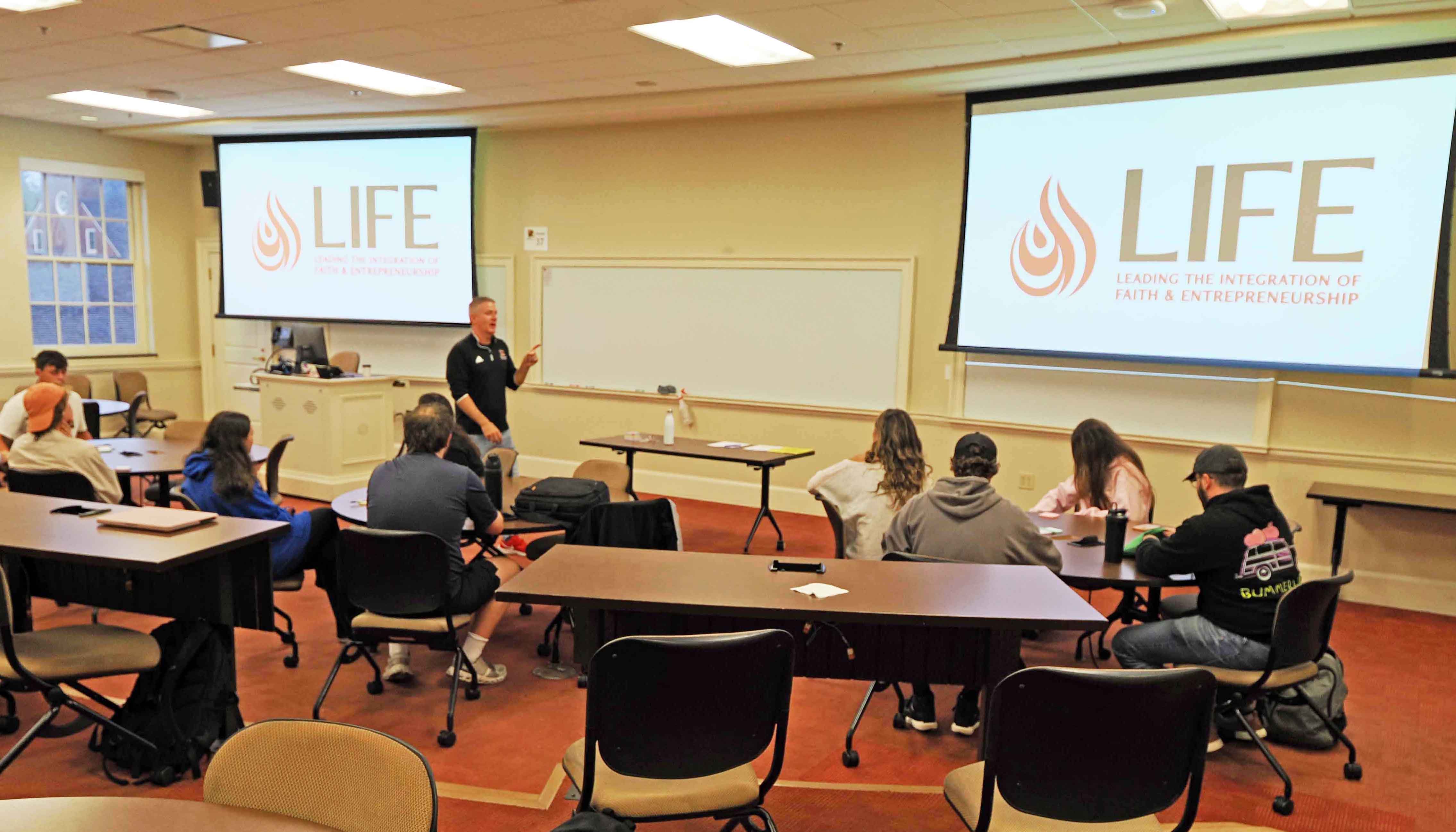 Brett Smith teaching class