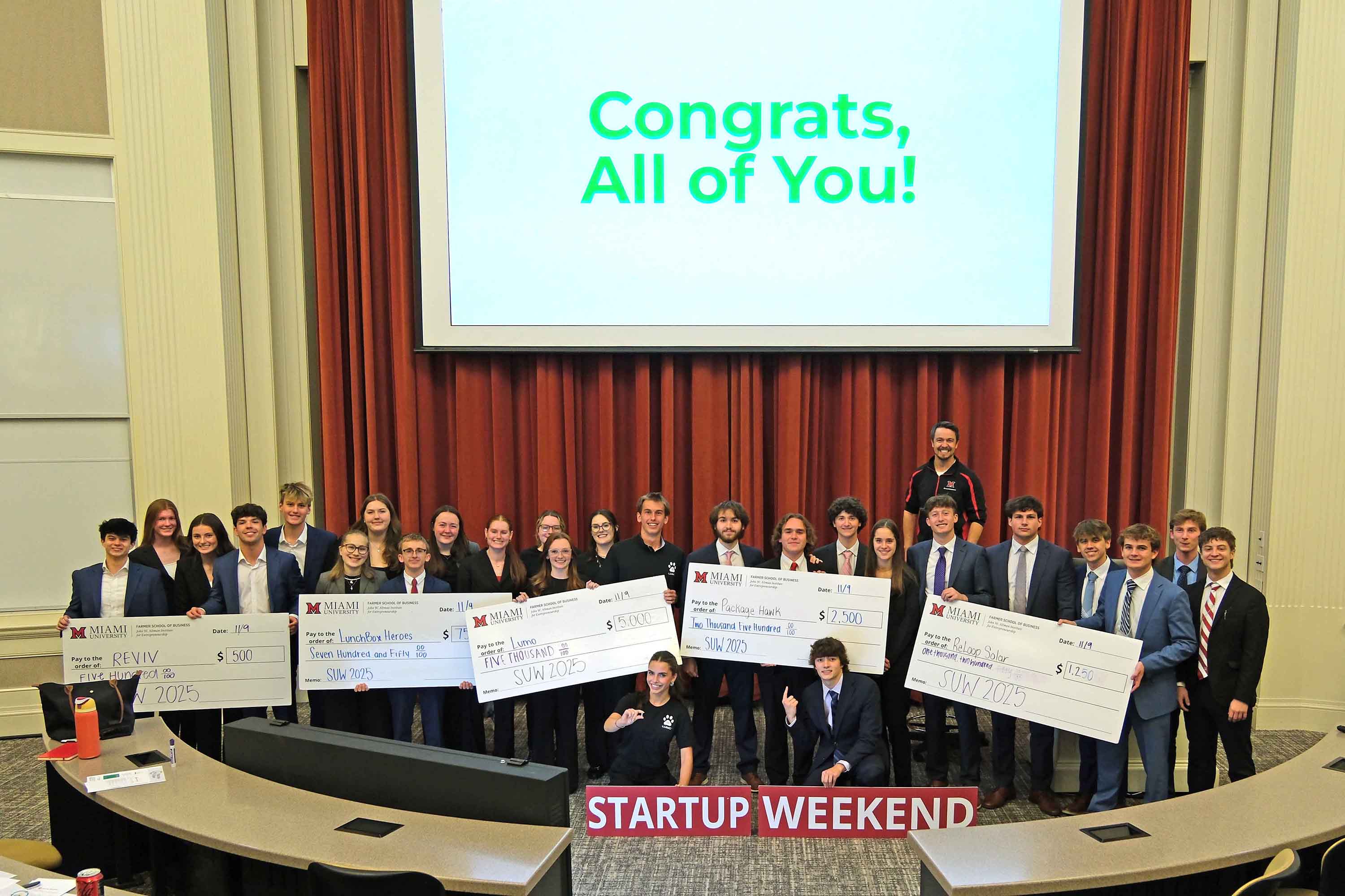 Group photo of winning teams