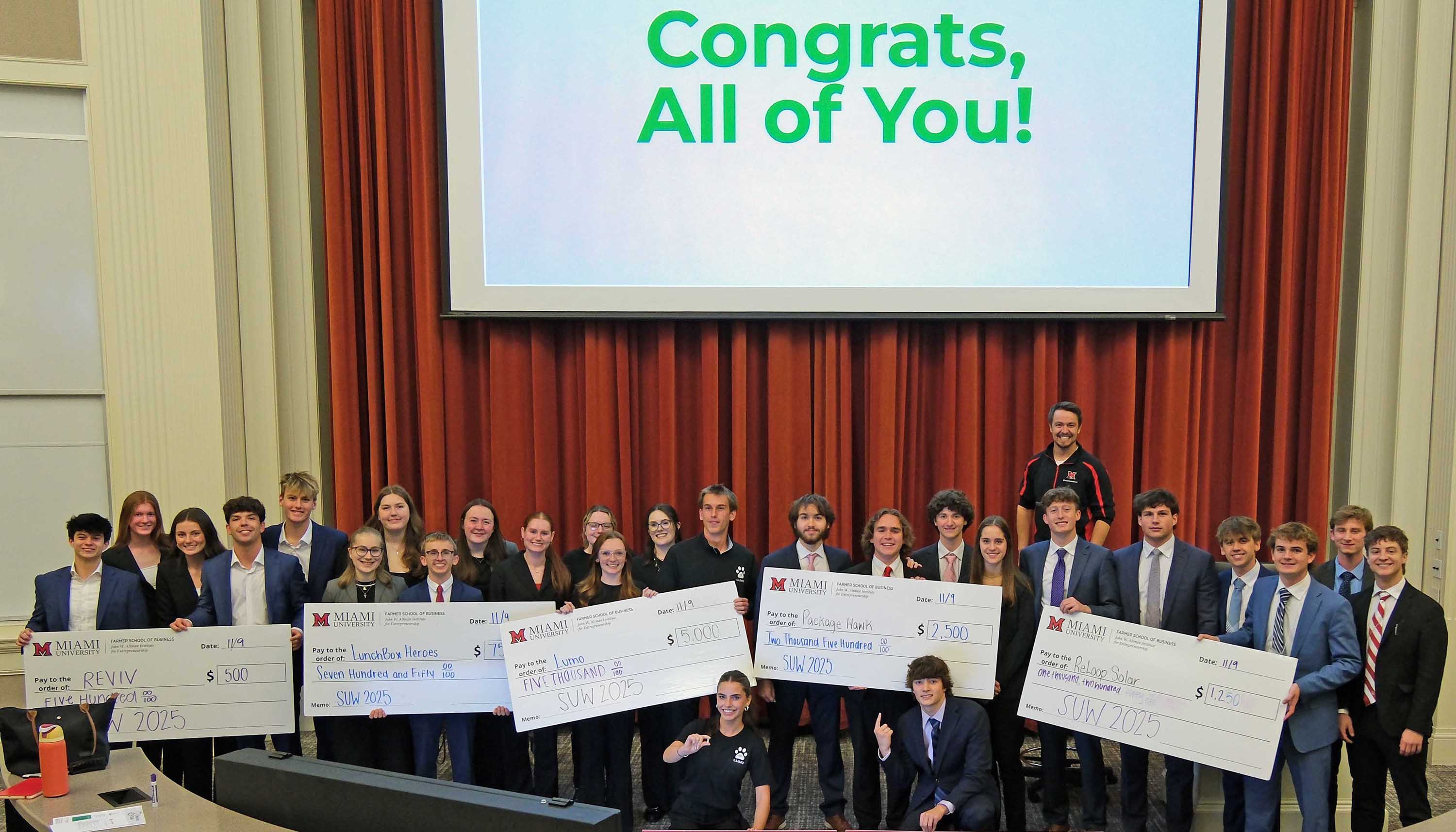 Group photo of winning teams