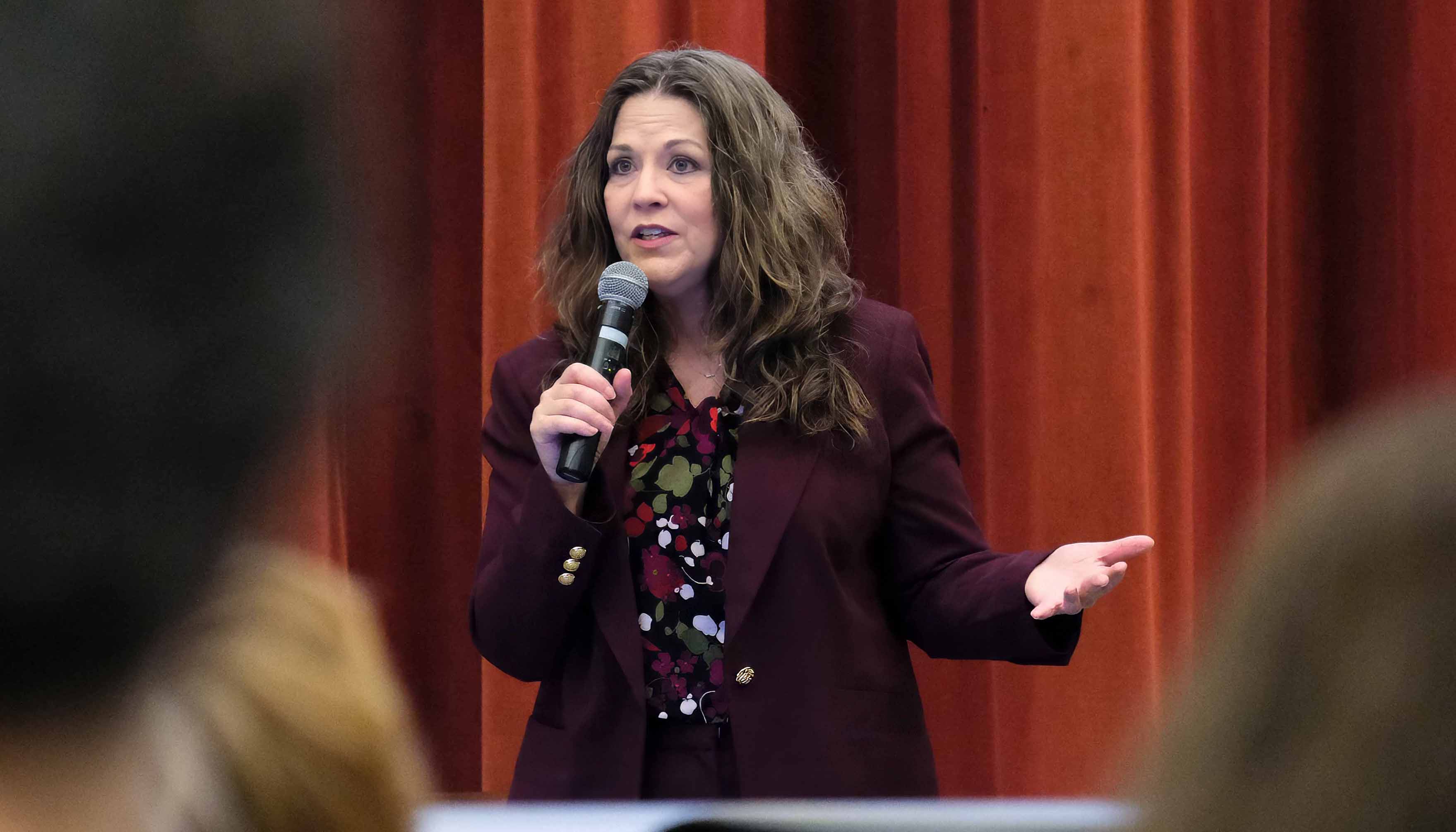 Tisha Livingston talking during her presentation