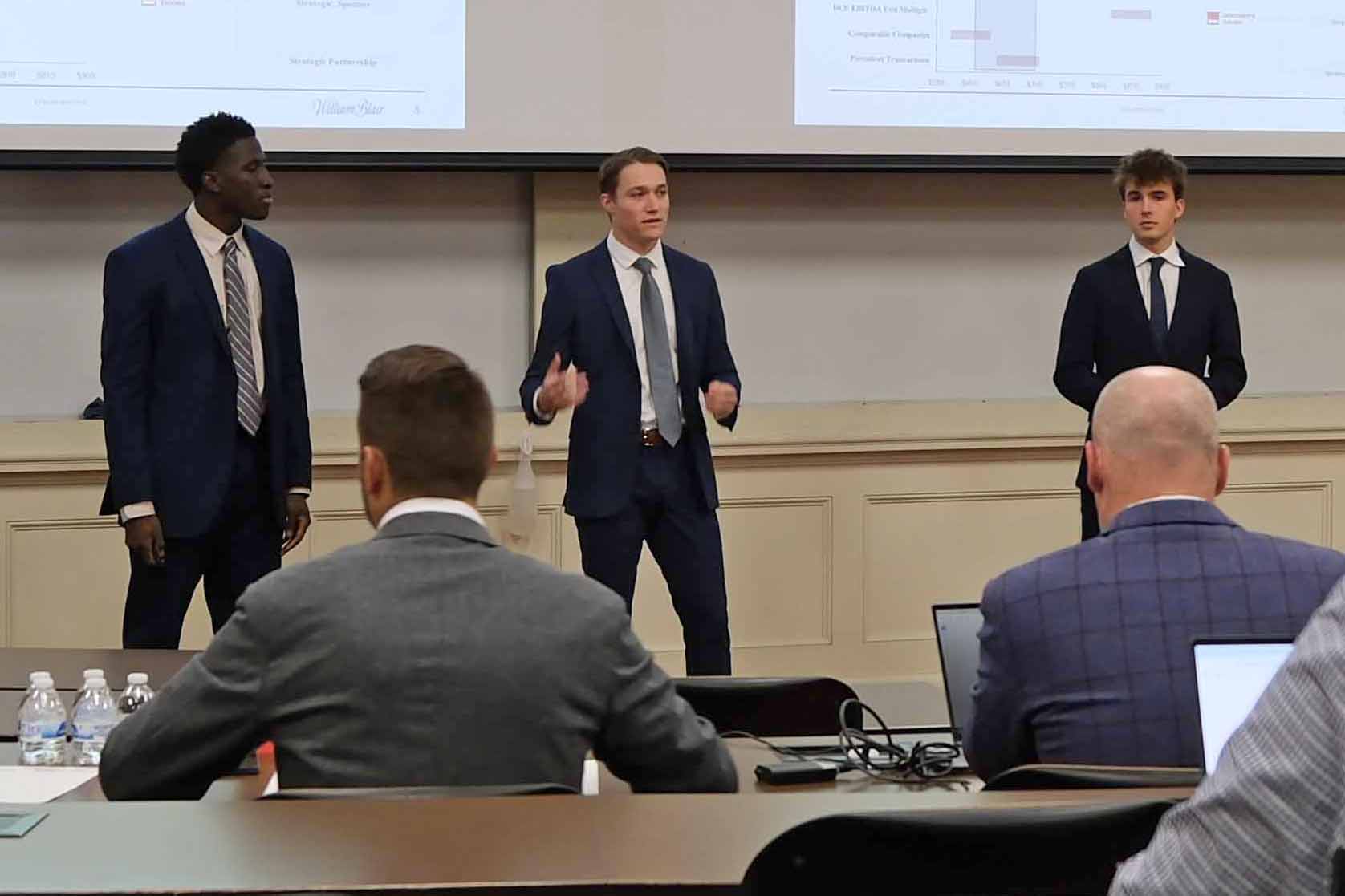 Students make their presentation at the competition