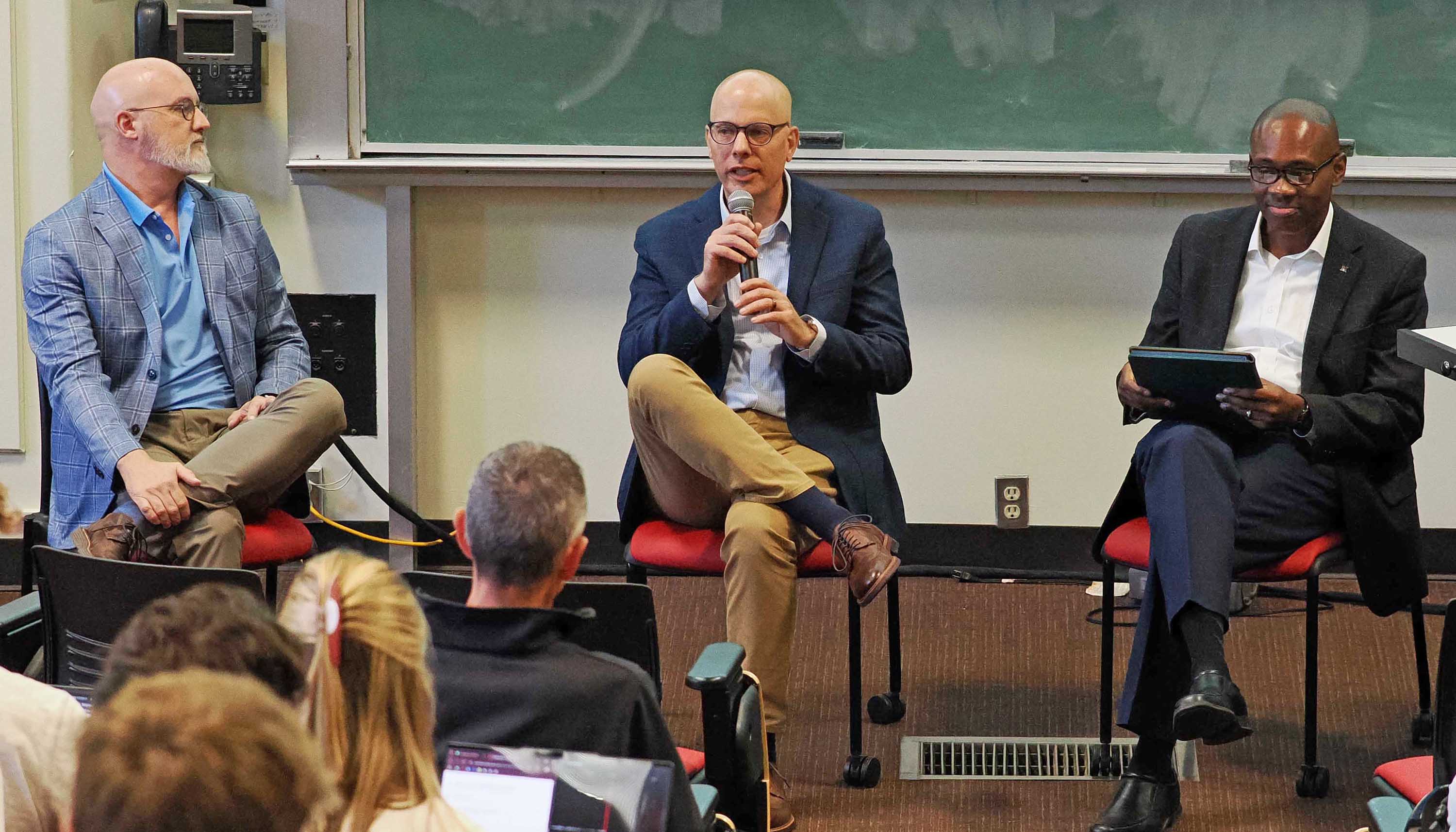 (L-R) Eric Nadeau, Tony Gayda, and Dr. Joseph Nwankpa at the Cybersecurity Symposium 